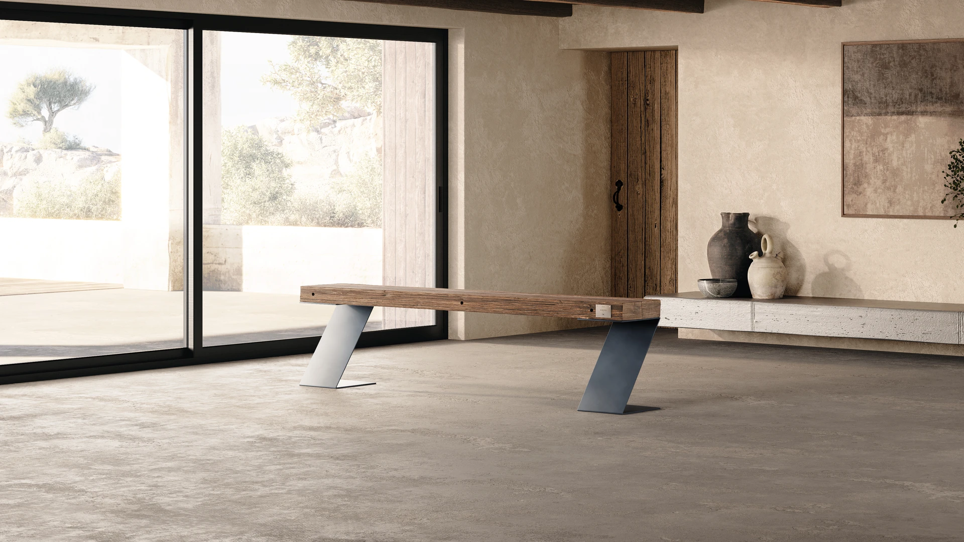 Bocuse bancs intérieur chêne brut