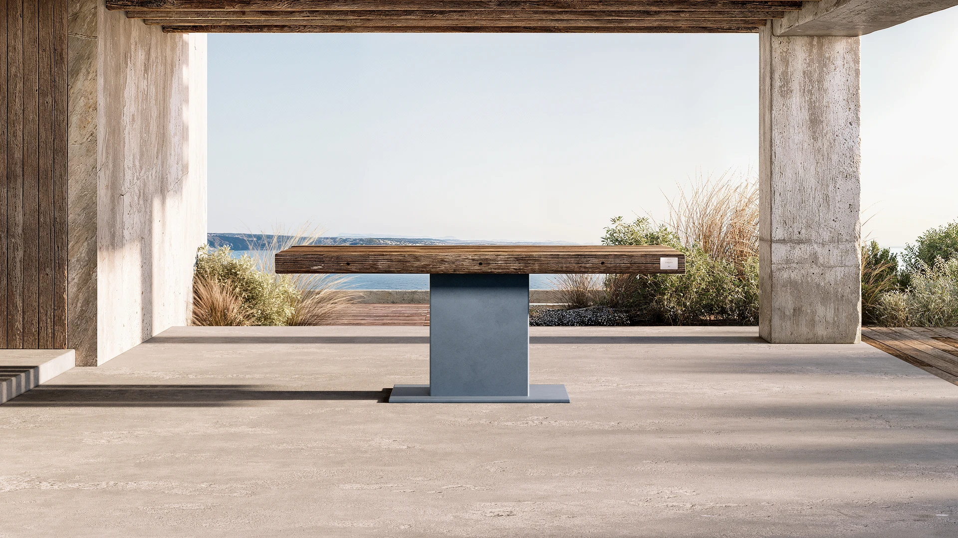 Bocuse tables à manger extérieur chêne brut