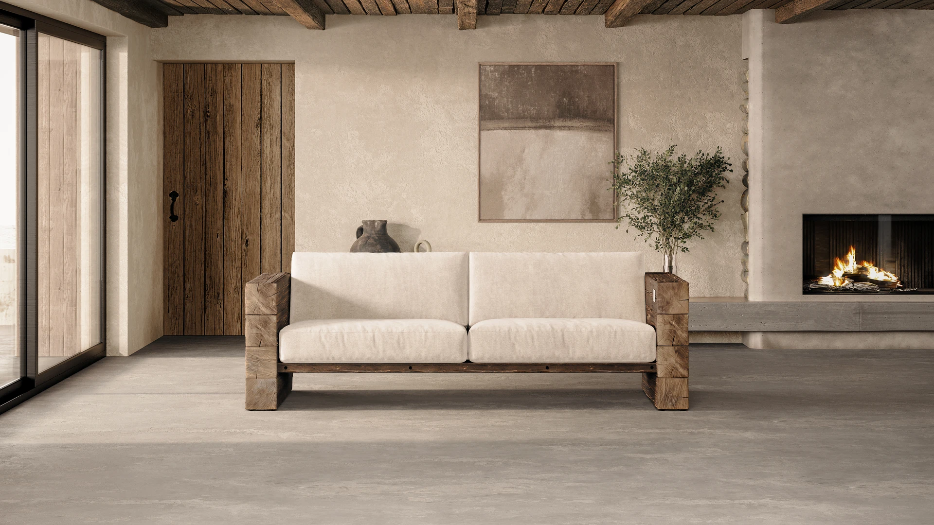 Bonaparte canapés intérieur chêne brut crème