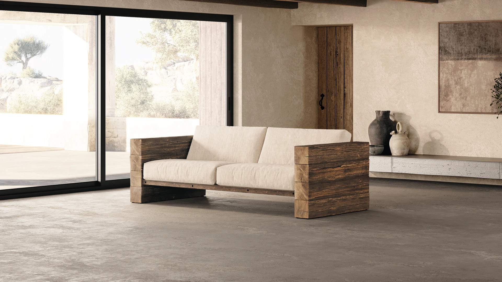 Bonaparte canapés intérieur chêne brut crème