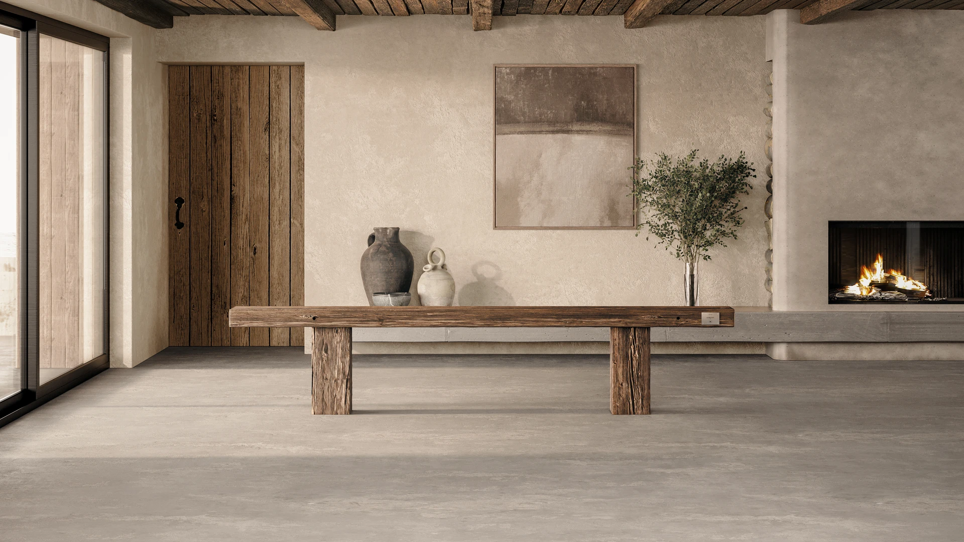 Camus bancs intérieur chêne brut