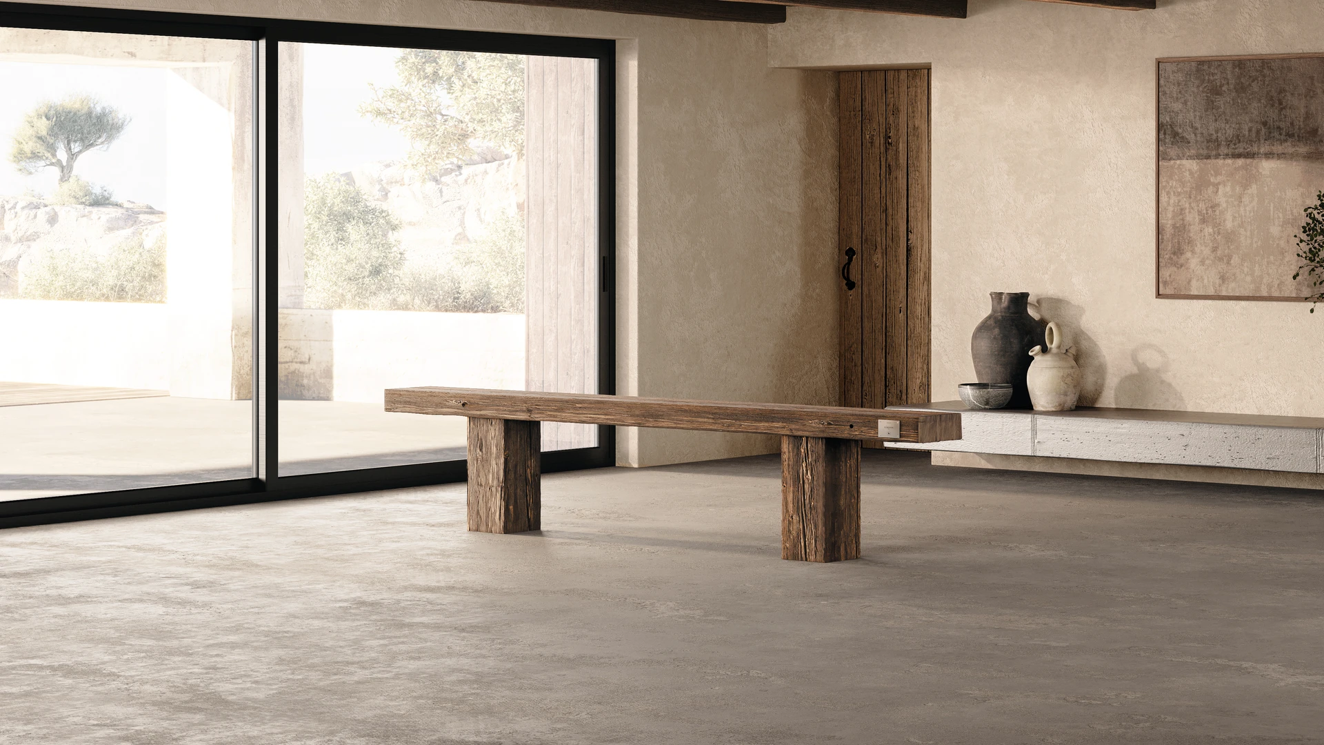 Camus bancs intérieur chêne brut