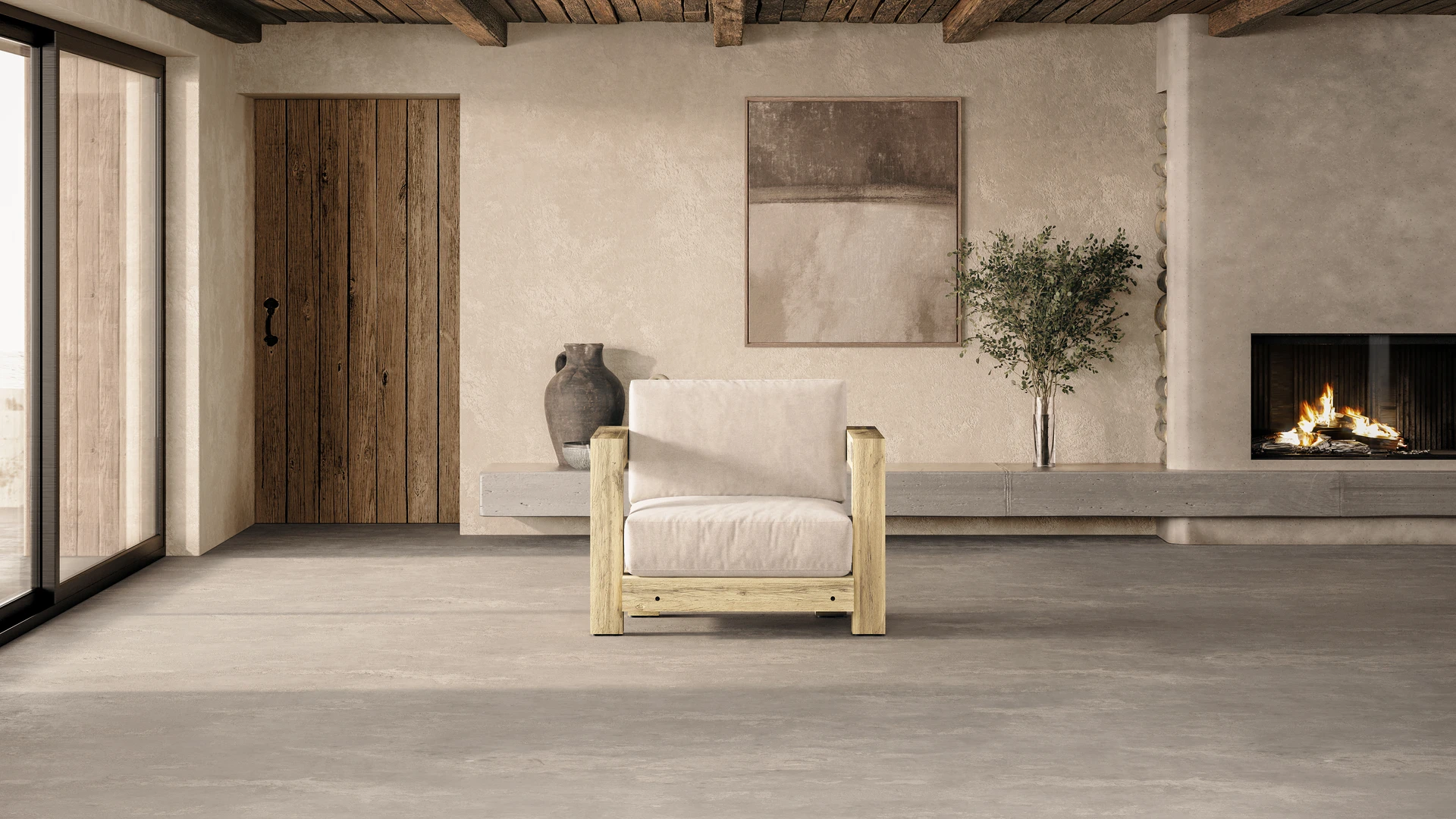 Gauguin fauteuils intérieur chêne raboté crème