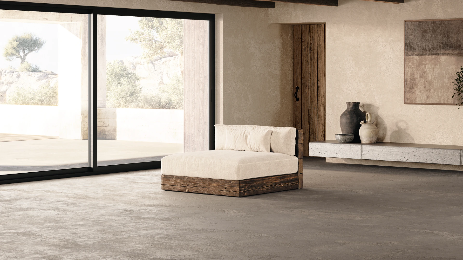 Zola canapés intérieur chêne brut crème