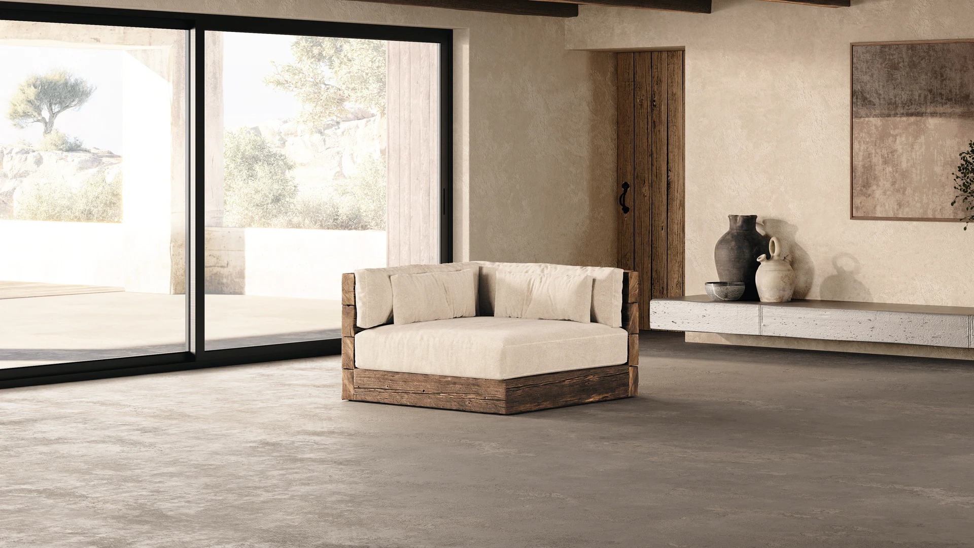 Zola canapés intérieur chêne brut crème